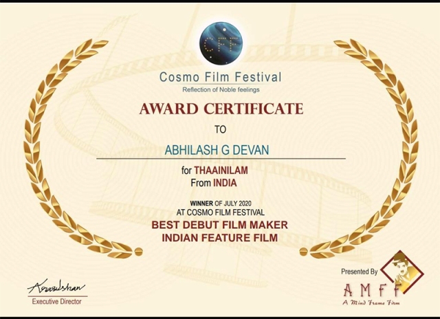 ‘காஸ்மோஸ் சர்வதேச திரைப்பட விழா’வில் ‘தாய் நிலம்’ படத்திற்கு 2 விருதுகள் கிடைத்துள்ளது